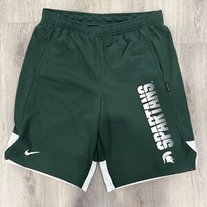 Nike‎ Dri-Fit Men's Shorts Small Green Michigan State Spartans On-Field